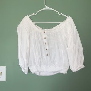 Newbury Kustom White Off The Shoulder Crop Top ❤️